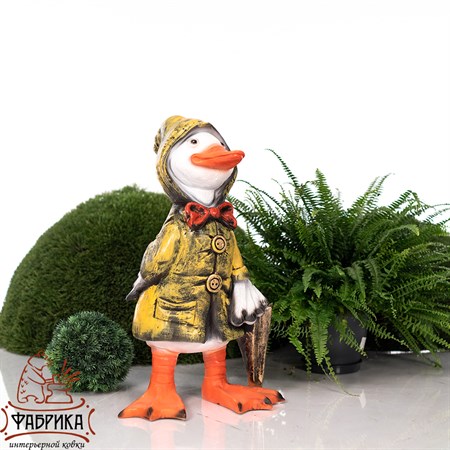 Фигура садовая утёнок с зонтом