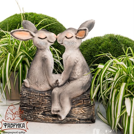 Фигура Зайцы влюблённые U09080-Gray для сада - фото 25383