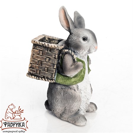 Кашпо для цветов Заяц с корзиной