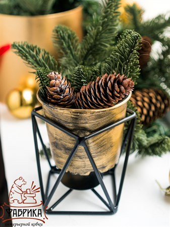 Подсвечник металлический, цвет: чёрный