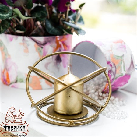 Подсвечник для одной свечи, цвет: золотой