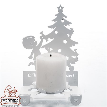 Подсвечник металлический Елочка 730-006 - фото 31354