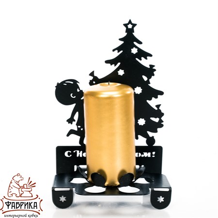 Подсвечник металлический Елочка 730-006 - фото 31357