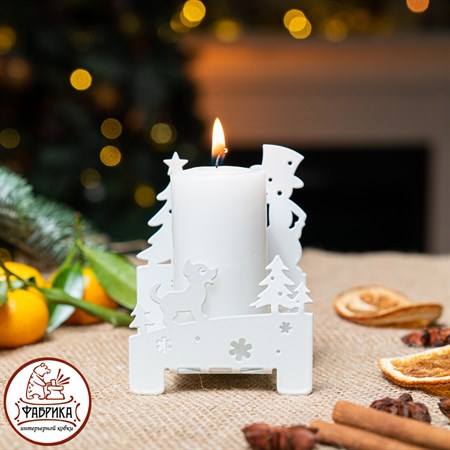 подсвечник снеговик