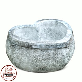 Садовый декор из полистоуна Кашпо Сердце большое белое  F08067-BT